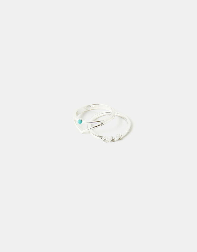 Turquoise Wishbone Ring Set, Blue (TURQUOISE), large