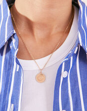 Filigree Coin Necklace, Gold (GOLD), large