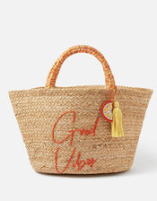 Good Vibes Basket Bag, , large