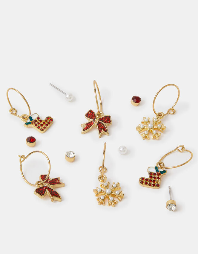 6-Pack Christmas Stud & Hoop Earrings, , large