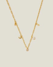14ct Gold-Plated Initial Charm Necklace, Gold (GOLD), large