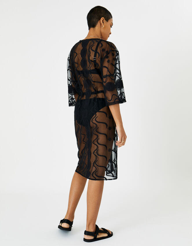 Beach Lace Kimono, Black (BLACK), large