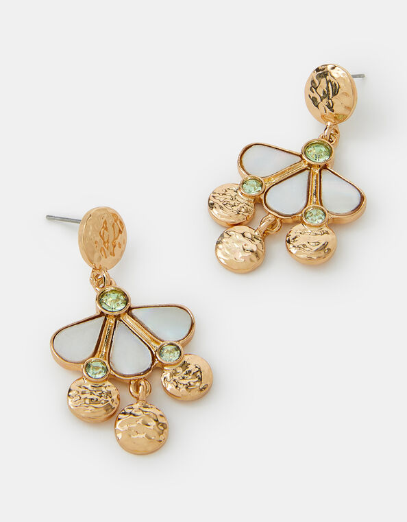 Gem Flower Drop Earrings, , large