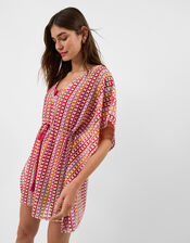 Crochet Mini Kaftan, Multi (BRIGHTS MULTI), large
