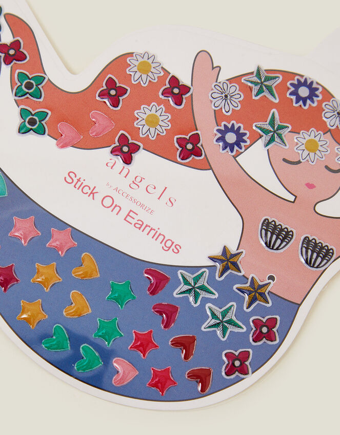 Girls Mermaid Stick-On Earrings, , large