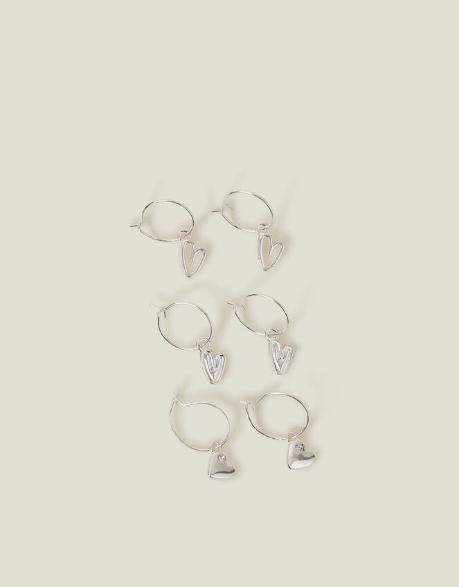 3-Pack Heart Hoop Earrings, , large