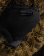 Leopard Faux Fur Tote Bag, , large