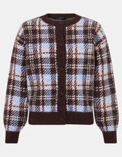 Check Cardigan, Brown (CHOCOLATE), large
