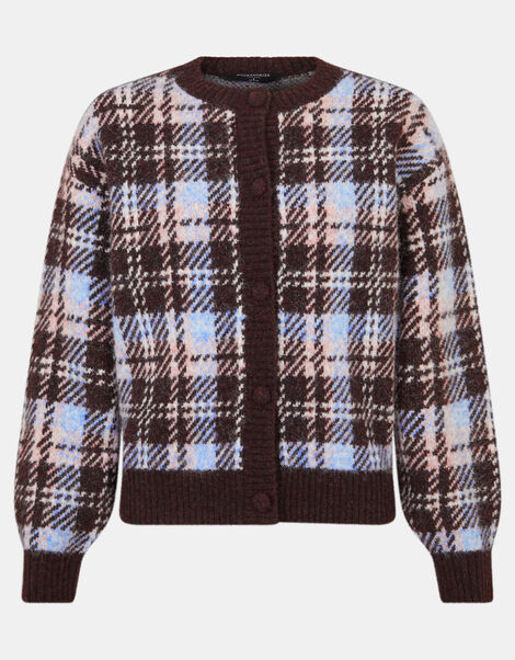 Check Cardigan, Brown (CHOCOLATE), large