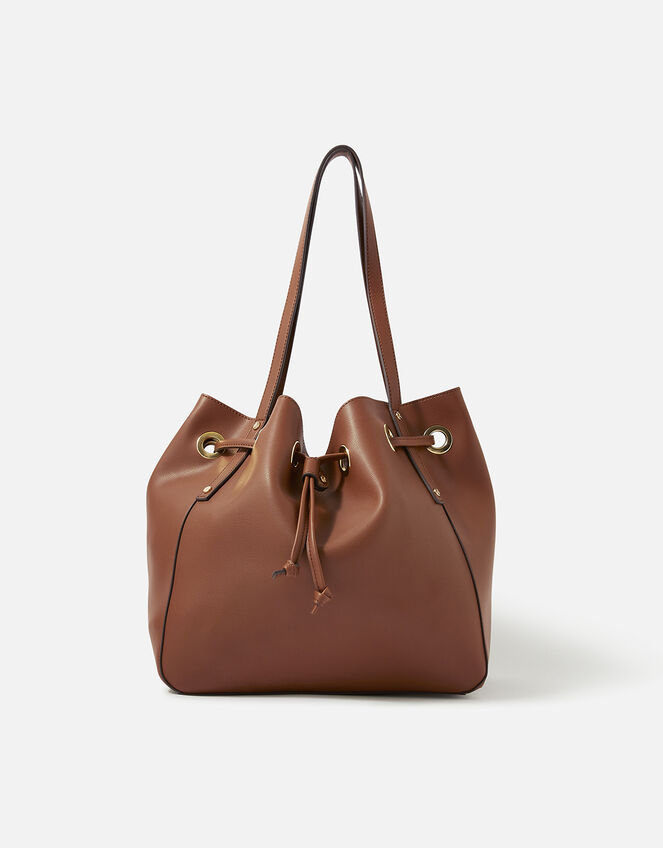 Eyelet Closure Shoulder Bag, , large