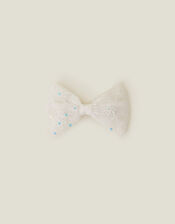 Girls Lace Bow Barrette Clip, , large