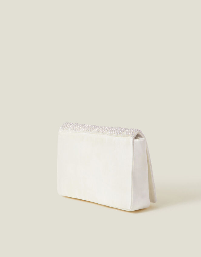 Bridal Pearl Heart Clutch Bag, , large