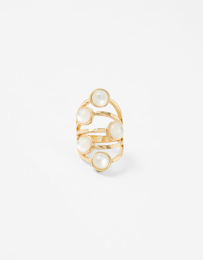 Estella Pearly Stone Ring, Cream (CREAM), large