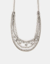 Diamanté Chain Layered Necklace, , large
