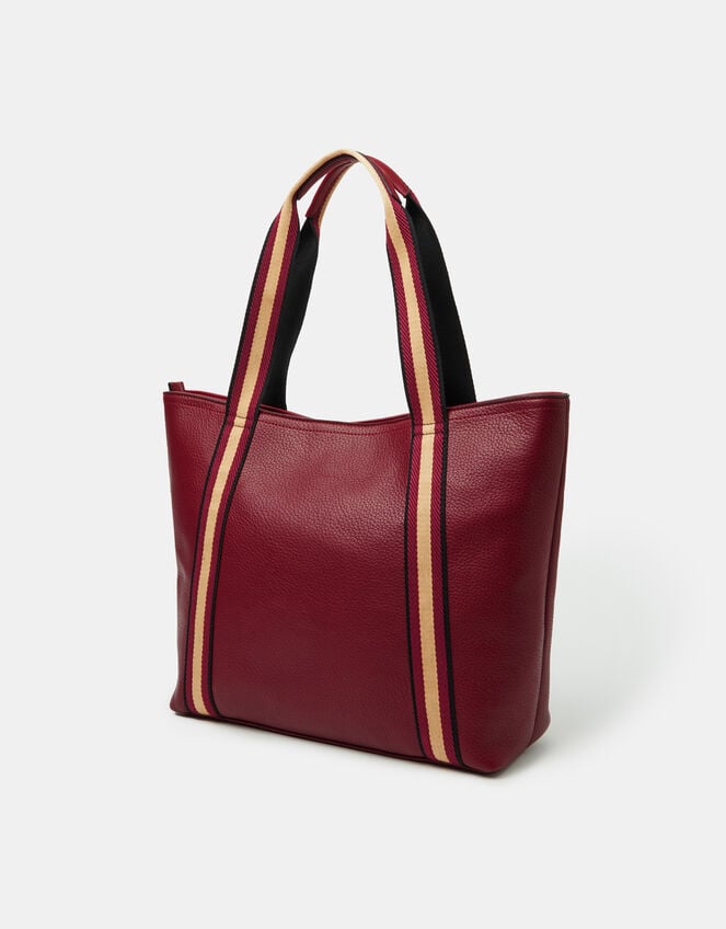 Webbing Strap Tote Bag, Red (BURGUNDY), large