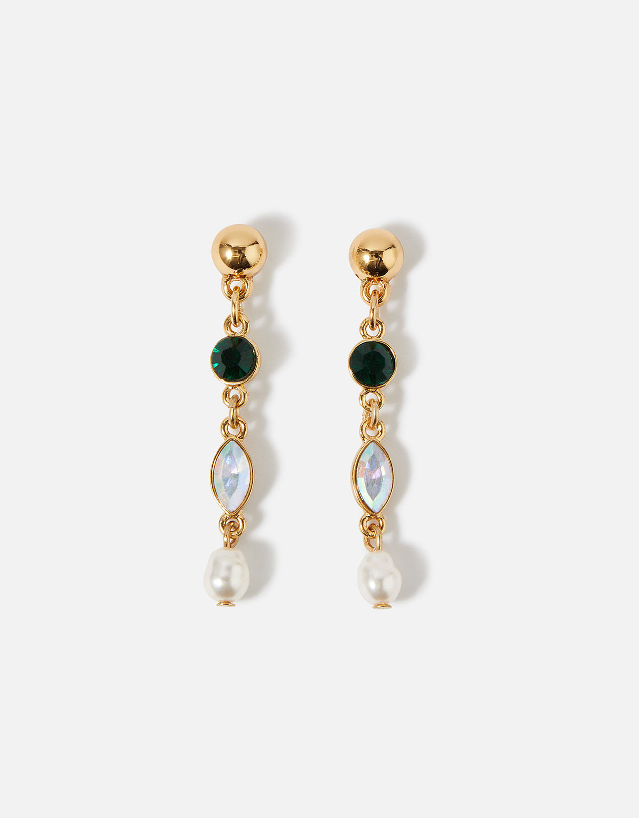 Accessorize Accessorize Earrings Set Of 3 Pearl Diamante Feather 