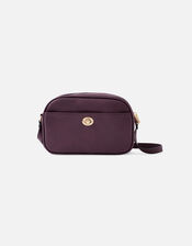 Twist Lock Cross-Body Bag, Red (BURGUNDY), large