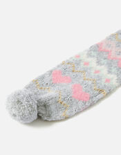Dog Fairisle Print Scarf, Grey (GREY), large