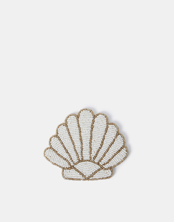 Beaded Shell Coaster, , large