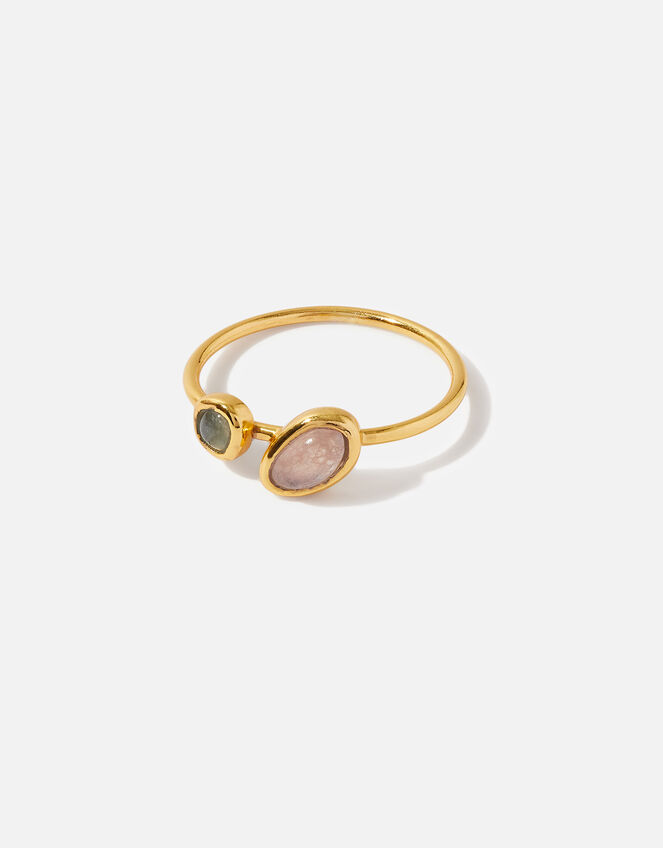 Gold-Plated Healing Stone Ring, Gold (GOLD), large