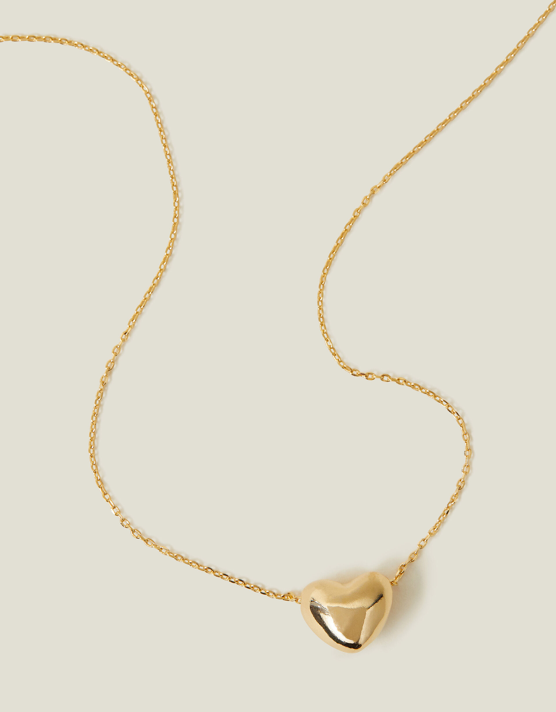 14ct Gold Plated Puff Heart Necklace