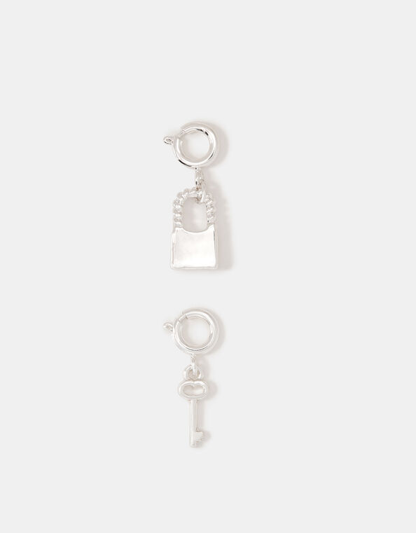 2-Pack Lock & Key Jewellery Charms, Silver (SILVER), large