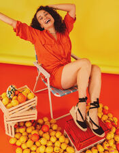 Long Sleeve Beach Shirt with LENZING&trade; ECOVERO&trade;, Orange (ORANGE), large