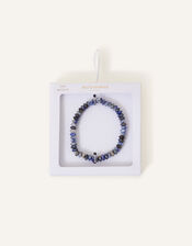Semi-Precious Beaded Stone Bracelet, Blue (BLUE), large