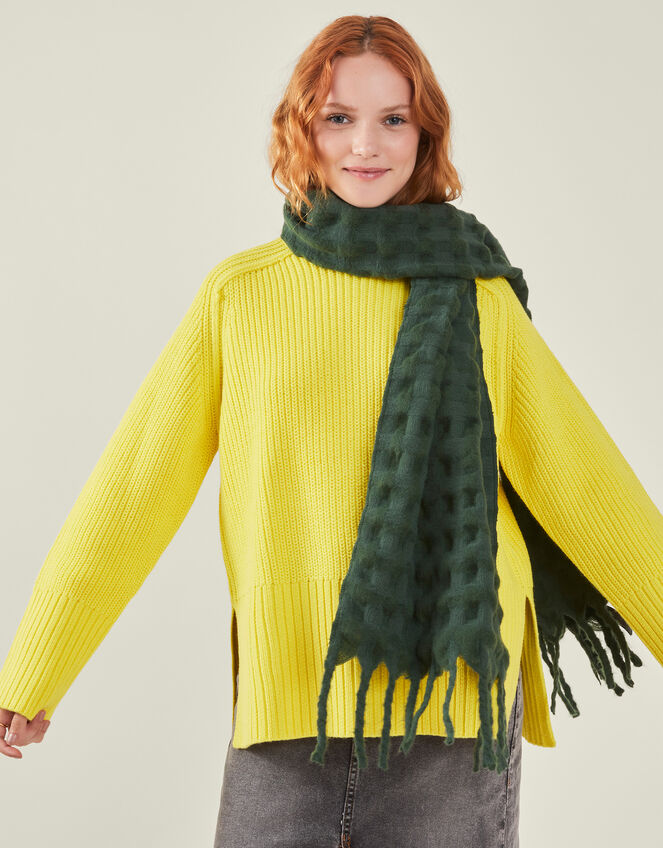 Textured Blanket Scarf, , large