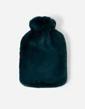 Faux Fur Hot Water Bottle, Teal (TEAL), large