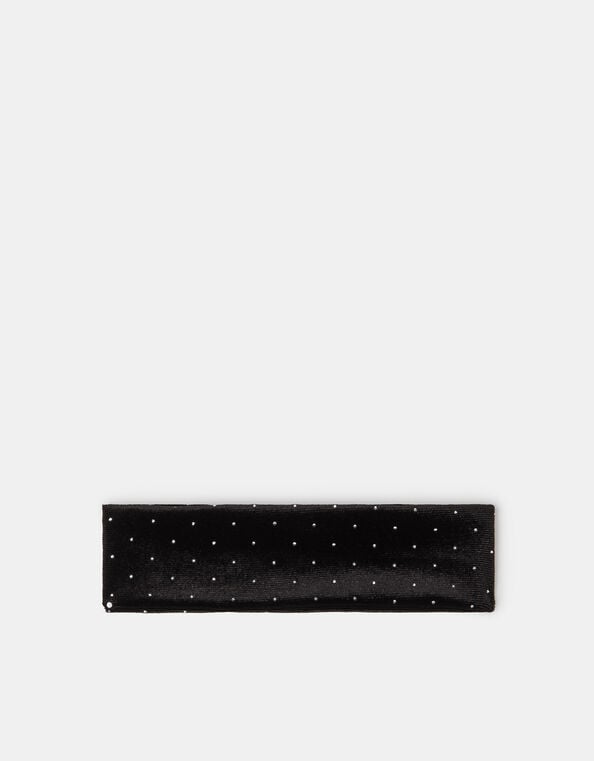 Rhinestone Velvet Bando Headband, , large