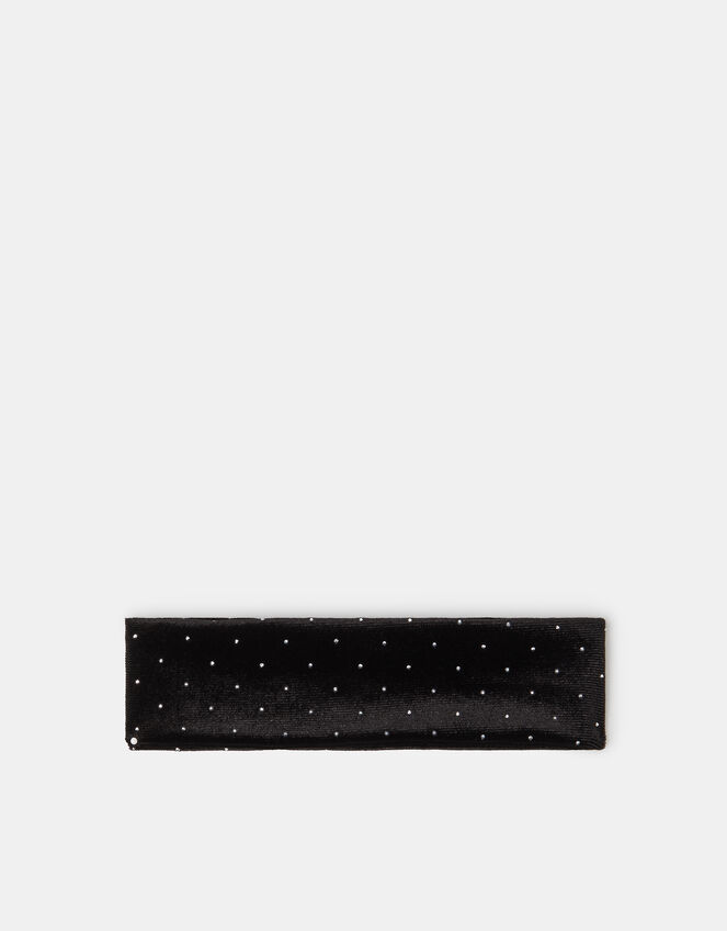 Rhinestone Velvet Bando Headband, , large
