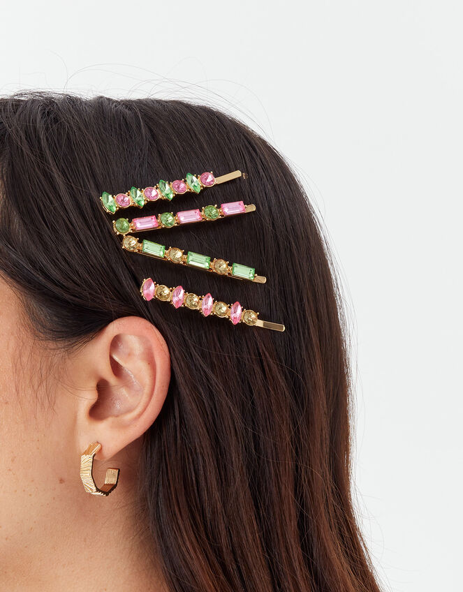 Coloured Gem Hair Slide Set Hair clips Accessorize UK