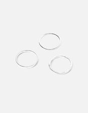 Platinum-Plated Band Stacking Rings, Silver (SILVER), large