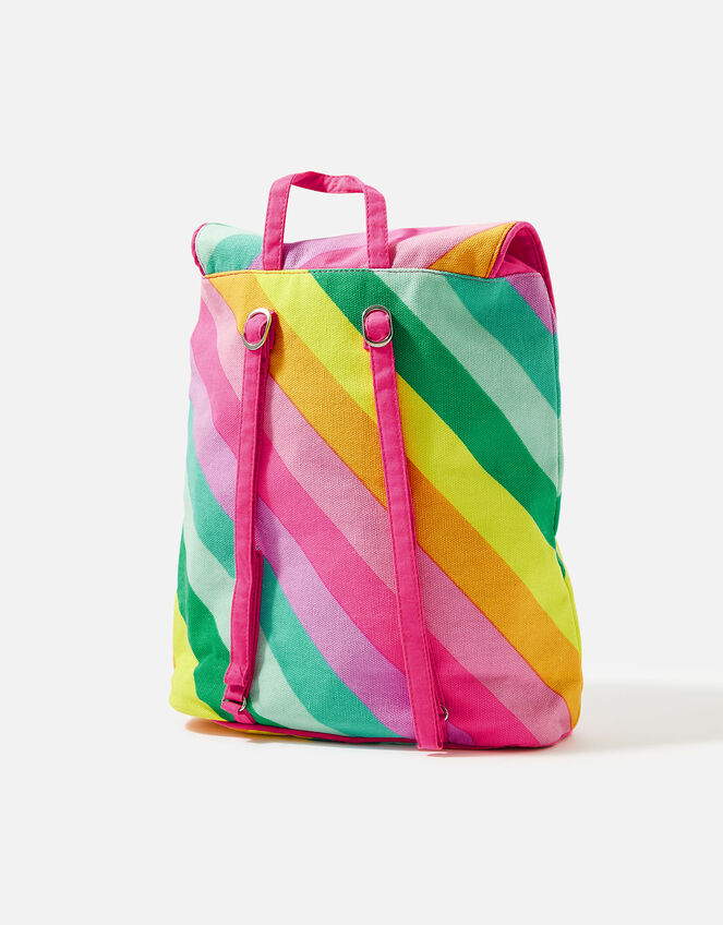 Girls Rainbow Stripe Backpack, , large