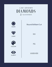 Lab Grown Diamond 0.5ct Pendant Necklace 9ct Gold, , large