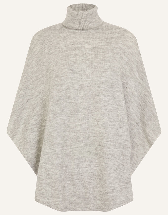 Cosy Knit Poncho, Grey (GREY), large