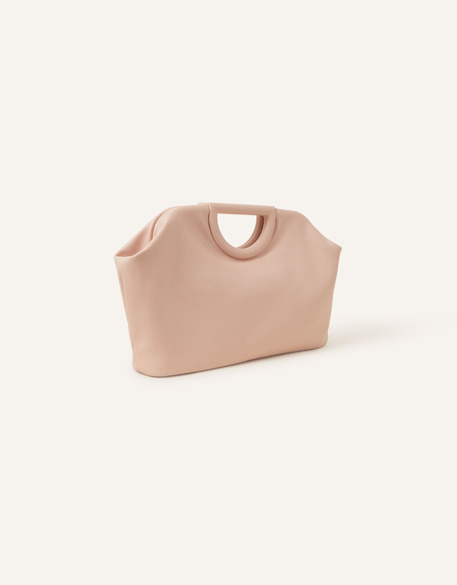 Grab Handle Clutch Bag, Nude (NUDE), large