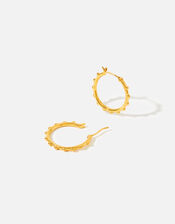 Gold-Plated Station Bead Hoops, , large