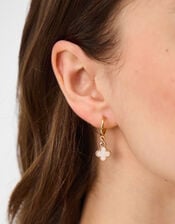 5-Pack Pearl Clover Stud & Hoop Earrings, Gold (GOLD), large