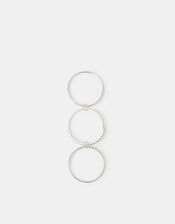 Sterling Silver Triple Band Ring, Silver (ST SILVER), large