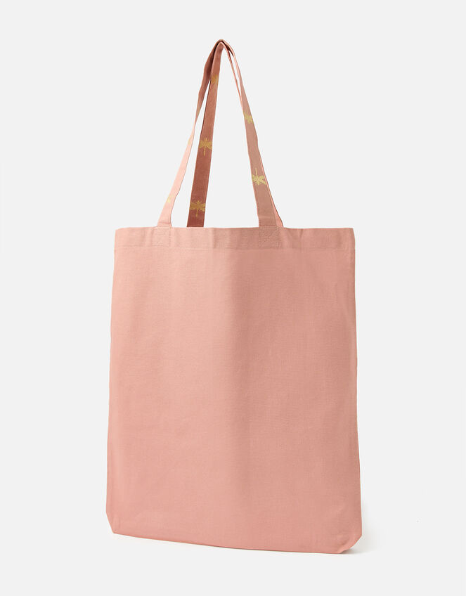 Novelty Foil Print Shopper Bag, Nude (NUDE), large