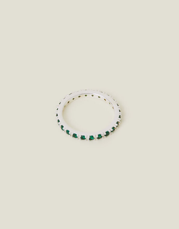 Sterling Silver Stone Ring, Green (GREEN), large