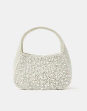 Mini Hand-Beaded Pearl Handbag, , large