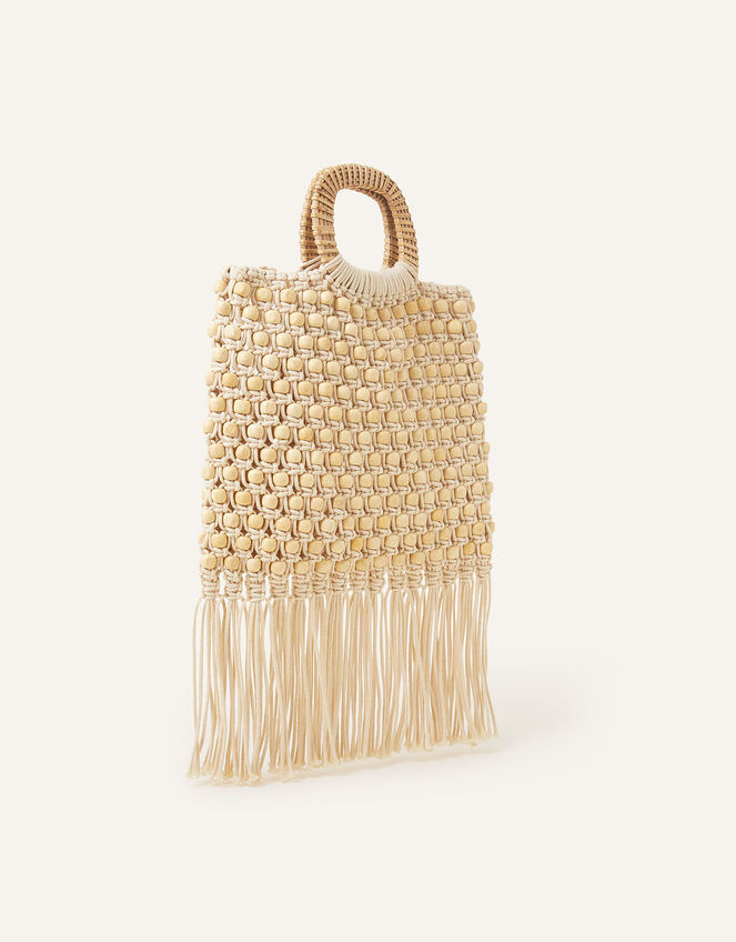 Fringe Beaded Handheld Bag, , large