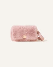 Faux Fur Cross-Body Shoulder Bag, Pink (PALE PINK), large