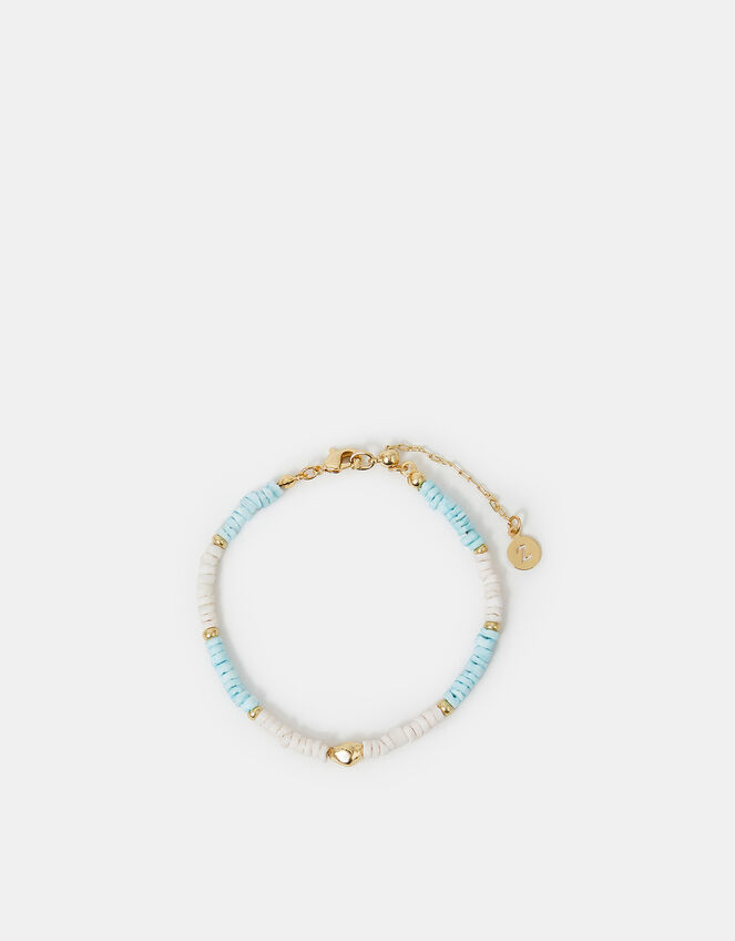 14ct Gold-Plated Shell Beaded Bracelet, , large