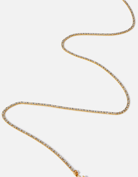 Gold-Plated Pearl Sparkle Tennis Necklace, , large