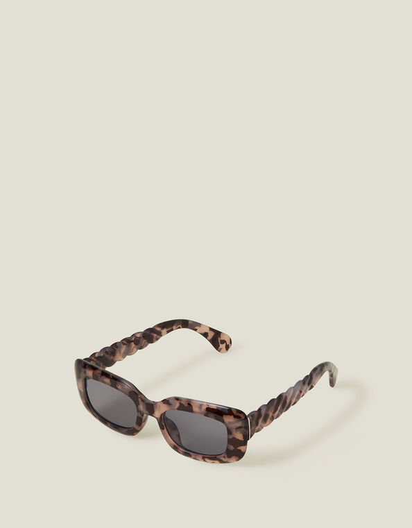 Tortoiseshell Twist Arm Sunglasses, , large