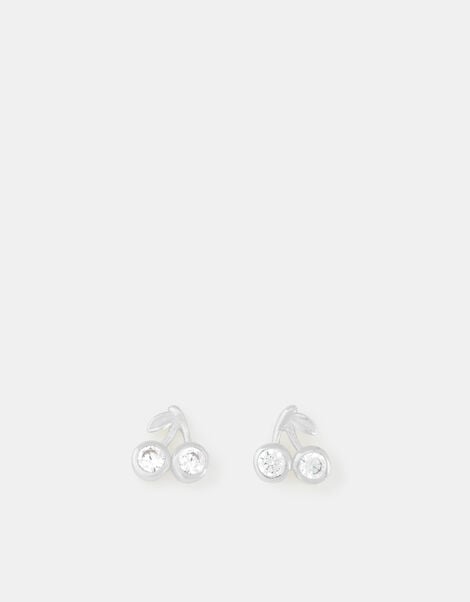 Sterling Silver Diamant&eacute; Cherry Stud Earrings, , large